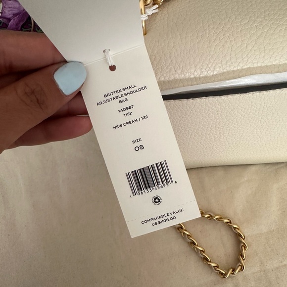 New Tory Burch BRITTEN SMALL ADJUSTABLE SHOULDER BAG NEW CREAM - Picture 6 of 11